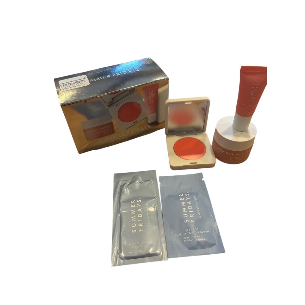 Summer Fridays The Dewy Pink Set Blush Cream Moisturizer Lip Balm NB